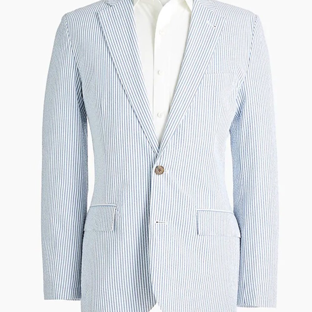 BANANA REPUBLIC Slim SEERSUCKER Jacket & Pant Set!
